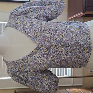 Levi's Floral Puff Sleeve Short Sleeve Blouse